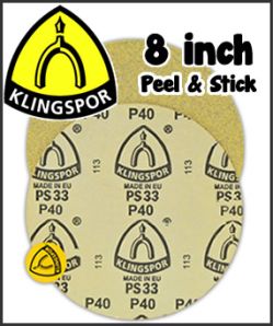 Klingspor - Peel & Stick 8” Sandpaper - Sanding Discs