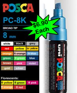 UNI-POSCA PC-8K 8mm Broad Tip Paint Pens