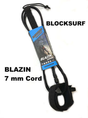 BlockSurf “Blazin” Economy Surfboard Leash - All Sizes, Black