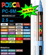 UNI-POSCA PC-5M 2.5mm Medium Bullet Tip pain pens