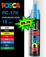 UNI-POSCA PC-17K 15mm Extra Broad Chisel Tip paint pens